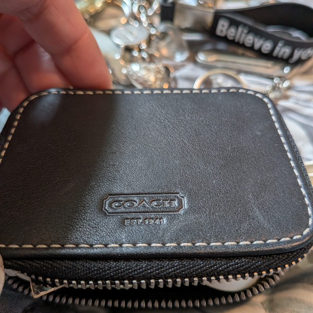 Coach Black 2x3 Zipper Storage